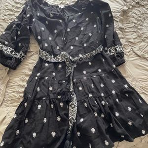 Linen dress, tie belt, a loves a, size xs